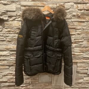 Superdry Men’s Chinook Parka/Jacket , Color Black, Size XL